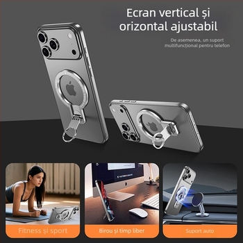 Suport MagSafe pentru inelul telefonului și suport de birou rotativ din metal — aliaj de aluminiu, stil universal, model fy