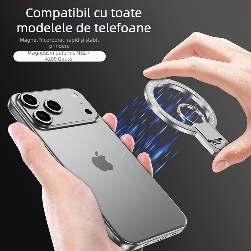 Suport MagSafe pentru inelul telefonului și suport de birou rotativ din metal — aliaj de aluminiu, stil universal, model fy