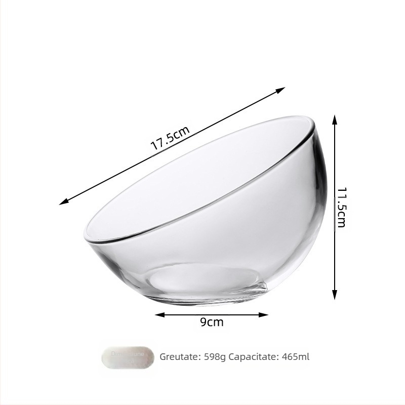 Bol de hrana pisici — din sticlă, anti-vărsare, gură înclinată, model #2235