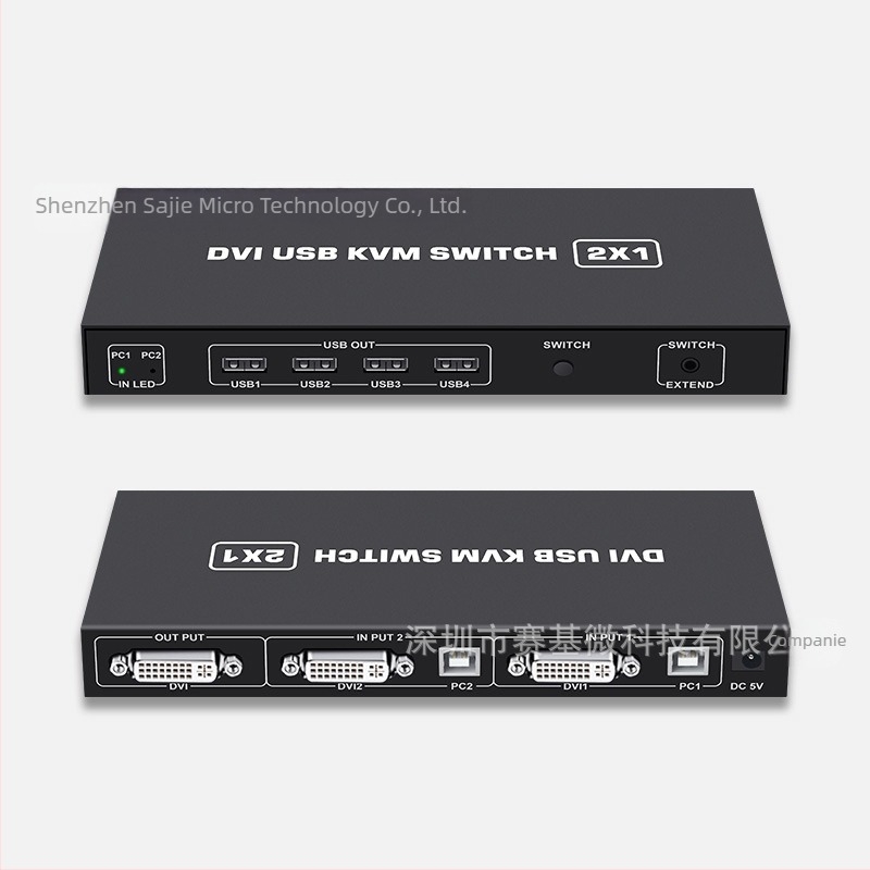 Comutator KVM – partajare USB între două calculatoare pentru un singur set de tastatură, mouse și imprimantă; suportă rezoluție până la 4K60Hz și Windows 7