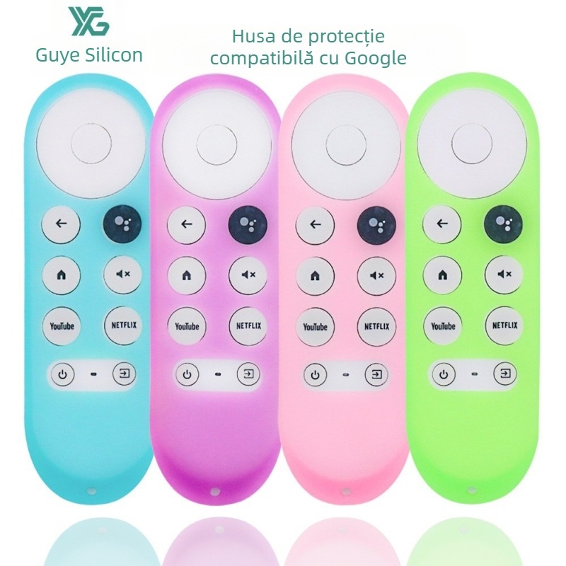 Husă de protecție telecomandă Google TV — siliciu, siliciu alimentar, stil solid
