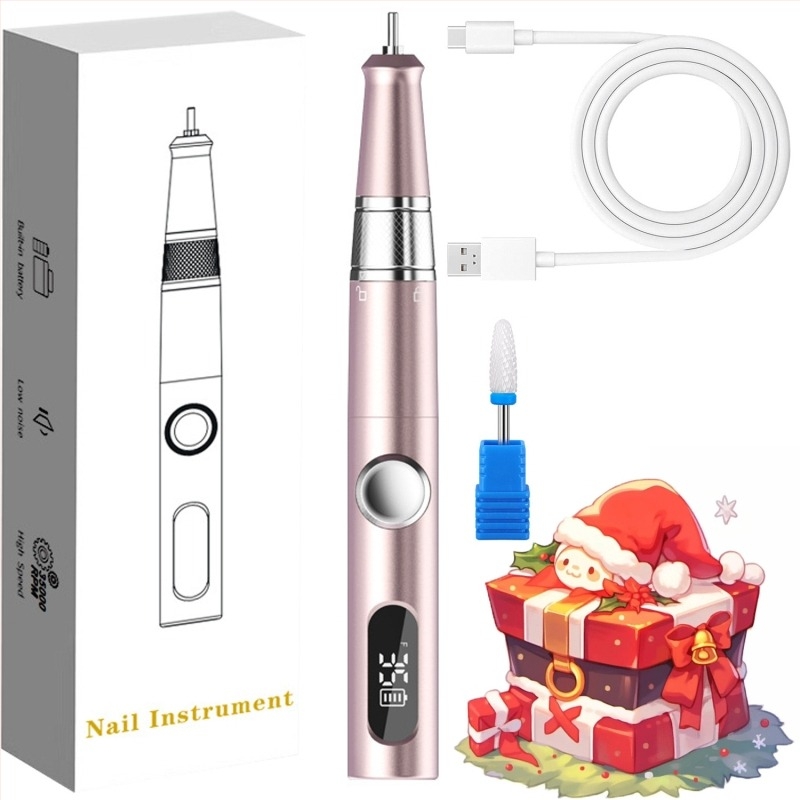 Polizor pentru unghii TMS-025 | Plastic, 136 g, Include unitatea principală, cap de șlefuit, cablu de încărcare, manual de instrucțiuni