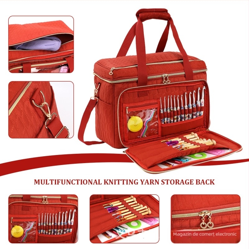 Sac de depozitare din velur pentru fire de lână, stil cub, model EB123, multifuncțional