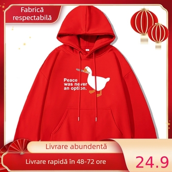 Pulover cu imprimeu, croială lejeră, mâneci lungi, guler rotund, 95% poliester