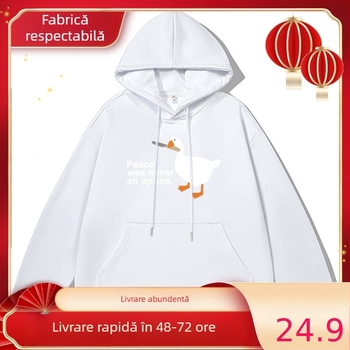Pulover cu imprimeu, croială lejeră, mâneci lungi, guler rotund, 95% poliester