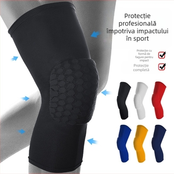 Genunchiere respirabile din poliester, protecție anti-alunecare a patellei, pentru baschet și ciclism
