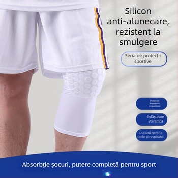 Genunchiere respirabile din poliester, protecție anti-alunecare a patellei, pentru baschet și ciclism