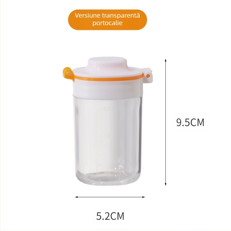 Baizun BX1150 Cutie Portabilă pentru Lapte Prah Bebeluți cu Capac Dublu, Dispenser pentru Lapte Praf, Funcționare cu O Mână, Pentru Ieșiri, Potrivită de la Nou-născuți până la 3 Ani