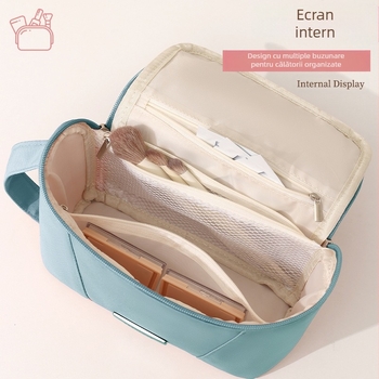 Geantă de machiaj - Formă cuboidă, Poliester, Multifuncțională, Stil minimalist modern, Depozitare pentru călătorii și cosmetice