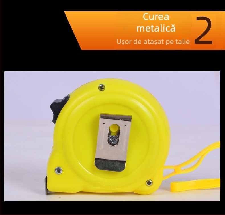 Bandă metrică cu carcasa din ABS, bandă din oțel, durabilă pentru uz casnic