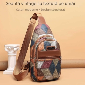 Geantă crossbody din piele artificială Snow Love Kangaroo, stil mix‑and‑match, Primăvara 2025, pentru călătorii de agrement