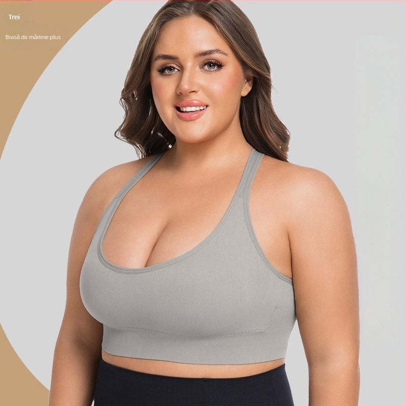 Sutien sport fără arc, respirabil, fără cusături, cu suport pentru spate; strat de bază pentru antrenamente; material exterior nylon/poliamidă, căptușeală spandex; cupă triunghiulară; bretele fixe halter; închidere spate cu patru rânduri de cârlige