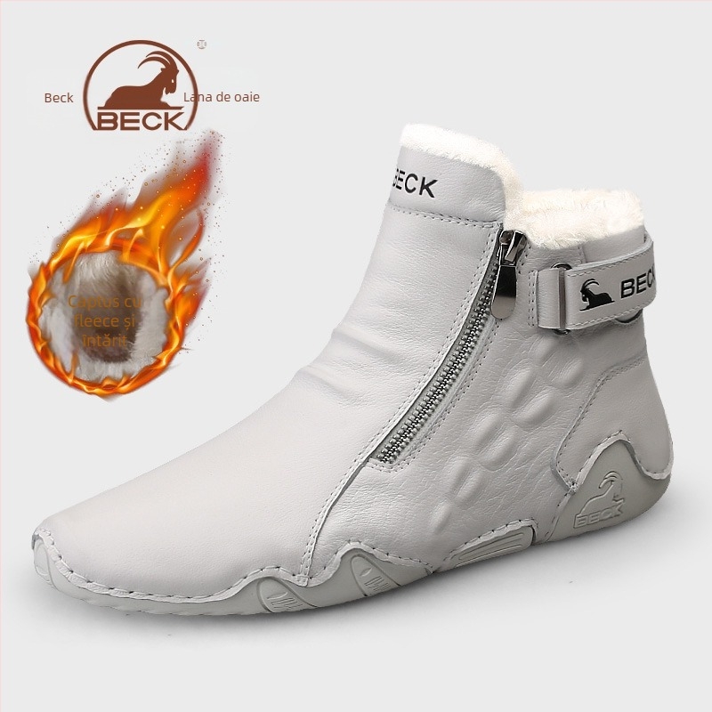 Ghete Martin pentru bărbați - Partea superioară: piele de bovine de înaltă calitate, Talpă: cauciuc, Vârf rotund, Căptușeală: fleece, Înălțime toc: 3-5 cm