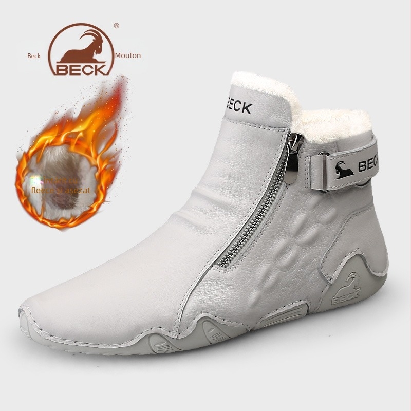 Ghete Martin pentru bărbați - Partea superioară: piele de bovine de înaltă calitate, Talpă: cauciuc, Vârf rotund, Căptușeală: fleece, Înălțime toc: 3-5 cm