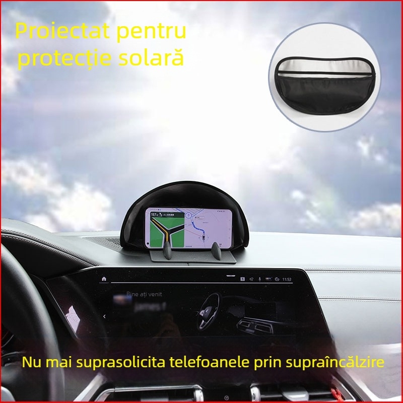 Umbrelă solară pentru telefon auto și bord – pliabilă, anti-strălucire, compatibil universal, model F77HJT789M6MMS