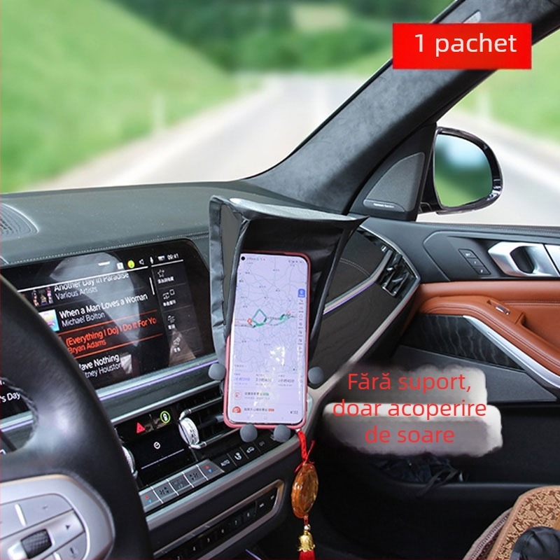 Umbrelă solară pentru telefon auto și bord – pliabilă, anti-strălucire, compatibil universal, model F77HJT789M6MMS