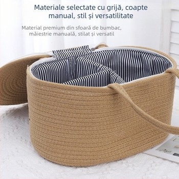 Coș de depozitare din sfoară de bumbac – portabil, model: coș de depozitare din sfoară de bumbac, stil: modern minimalist