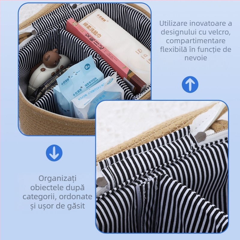 Coș de depozitare din sfoară de bumbac – portabil, model: coș de depozitare din sfoară de bumbac, stil: modern minimalist