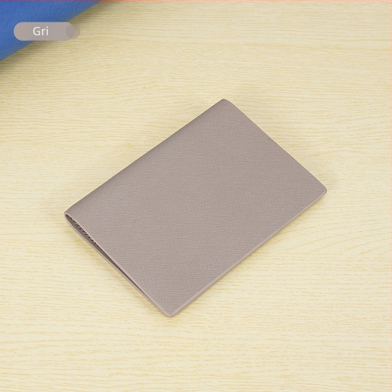 Portofel pentru pașaport din piele naturală Zolanc, piele de vițel în două straturi, design cu două pliuri, unisex, sloturi multiple pentru carduri, căptușeală poliester