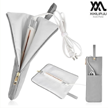 Geantă de depozitare pentru ondulator de păr — nylon, formă cubică, multipurpose, stil japonez, pentru călătorii, rezistentă la temperaturi până la 300°C