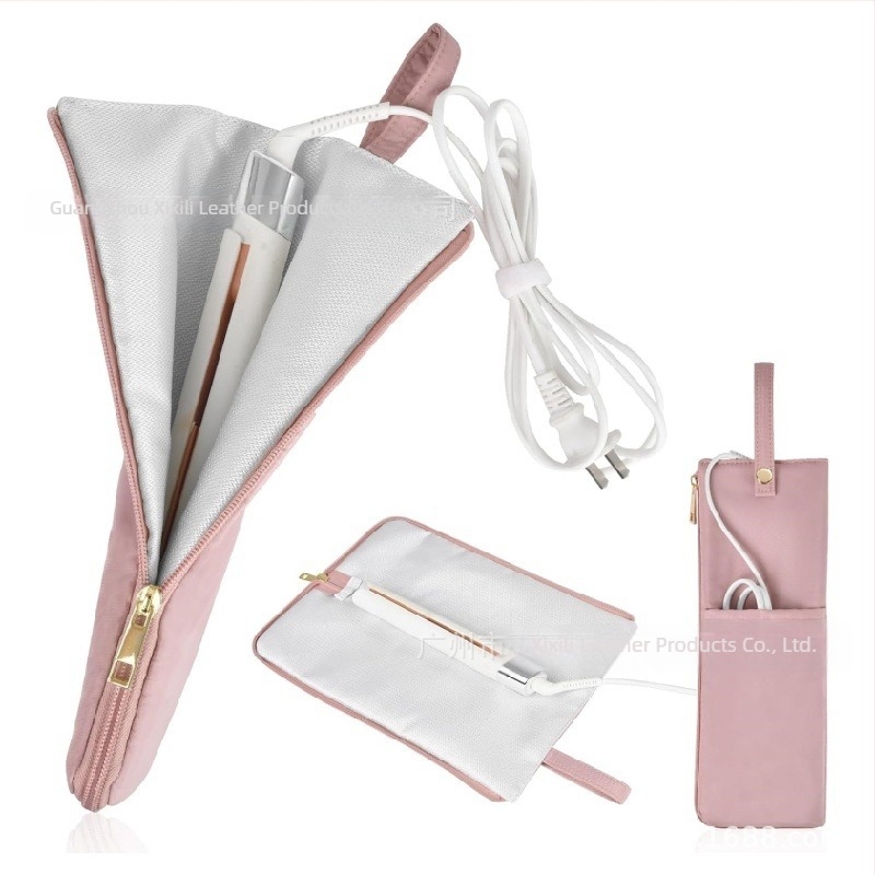 Geantă de depozitare pentru ondulator de păr — nylon, formă cubică, multipurpose, stil japonez, pentru călătorii, rezistentă la temperaturi până la 300°C