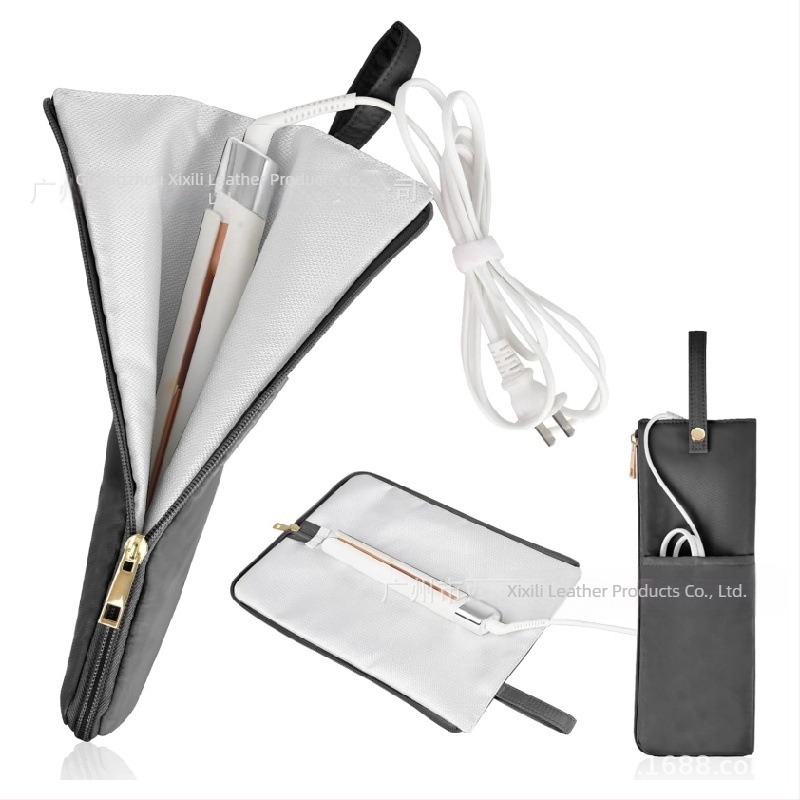 Geantă de depozitare pentru ondulator de păr — nylon, formă cubică, multipurpose, stil japonez, pentru călătorii, rezistentă la temperaturi până la 300°C