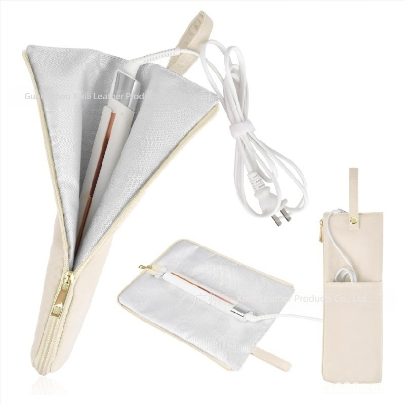 Geantă de depozitare pentru ondulator de păr — nylon, formă cubică, multipurpose, stil japonez, pentru călătorii, rezistentă la temperaturi până la 300°C