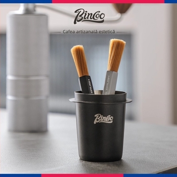 Bincoo Perie de cafea – Perie de curățare din aliaj de aluminiu pentru bar de cafea și râșniță de cafea – Stil modern minimalist