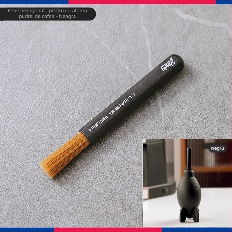 Bincoo Perie de cafea – Perie de curățare din aliaj de aluminiu pentru bar de cafea și râșniță de cafea – Stil modern minimalist