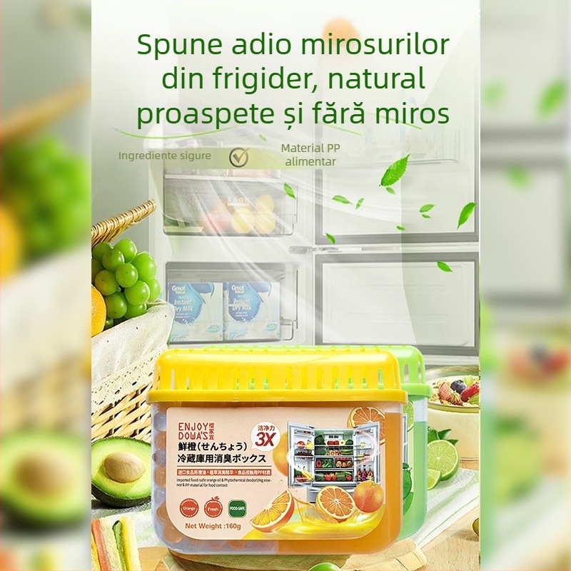 Cutie deodorant pentru frigider ENJOY DOWA'S — parfum portocală și gardenie, 160 g, 48 buc.