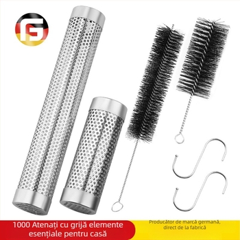 Tub de afumare din oțel inoxidabil pentru grătar | Design modern minimalist | Brand GF | Personalizare cu siglă