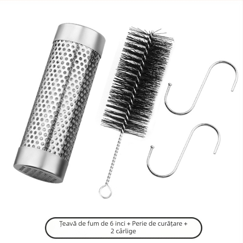 Tub de afumare din oțel inoxidabil pentru grătar | Design modern minimalist | Brand GF | Personalizare cu siglă