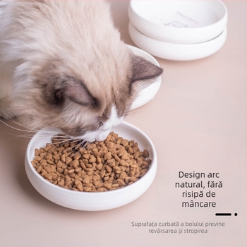 Vas ceramic pentru hrănire pisici, cu design desen animat adânc, marcă Shuo Ni, cod PH20250217-2