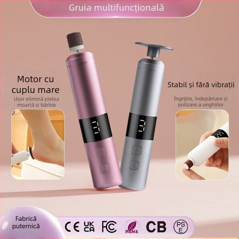 Pietrare electric pentru picioare – 2 în 1 instrument pentru îngrijire unghii și picioare, portabil, elimină pielea moartă și calusuri, model YS-MJ002, lansare 2025