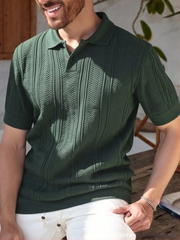 Pulover britanic cu guler tip cămașă, mâneci lungi, lână 30–35%, fără cute