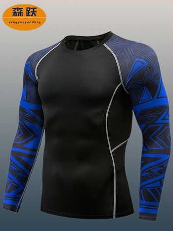 Top compresiv cu mâneci lungi pentru fitness – țesătură Milk Silk; Poliester 90%; pentru bărbați; Potrivit pentru alergare și ciclism; SKU TC96