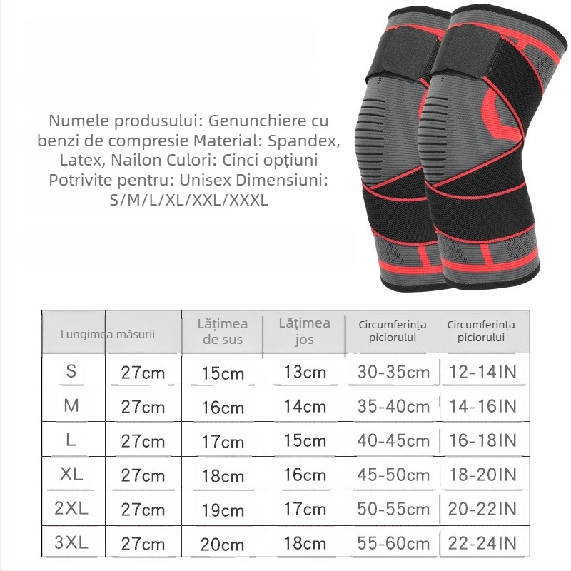 Genunchiere cu bandă din nylon – protecție pentru genunchi, pentru baschet, alergare și ciclism, 120 g