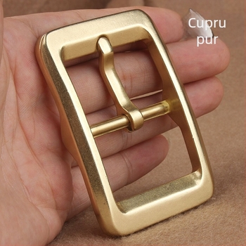 Cataramă pentru curea din alamă solidă, știft, stil japonez, clip îngroșat, piele top-grain