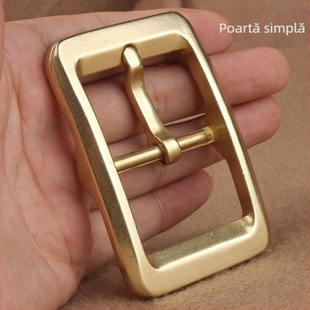 Cataramă pentru curea din alamă solidă, știft, stil japonez, clip îngroșat, piele top-grain