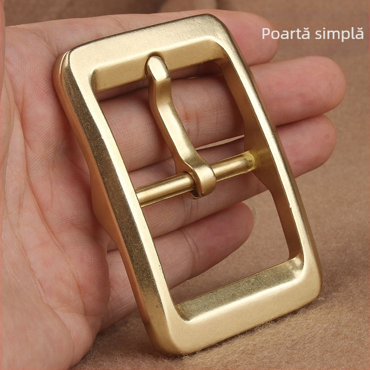 Cataramă pentru curea din alamă solidă, știft, stil japonez, clip îngroșat, piele top-grain