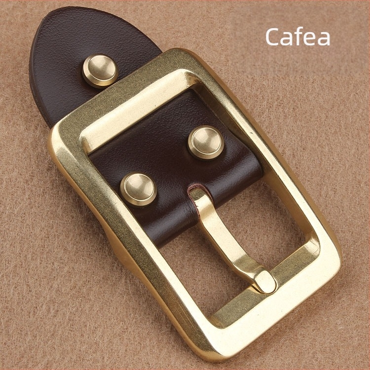 Cataramă pentru curea din alamă solidă, știft, stil japonez, clip îngroșat, piele top-grain