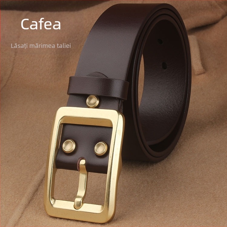 Cataramă pentru curea din alamă solidă, știft, stil japonez, clip îngroșat, piele top-grain