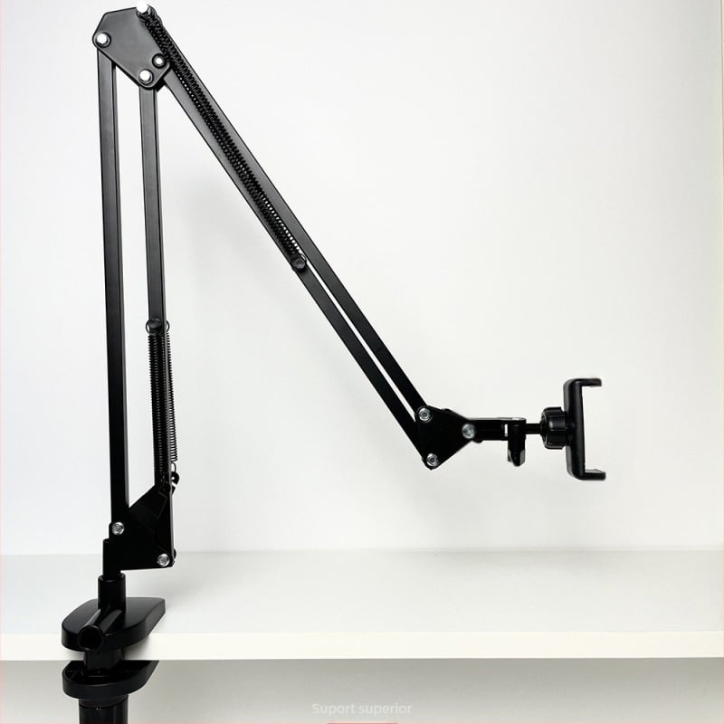 Model 002 Suport portabil pentru monitor cu braț mecanic și extindere VESA, prindere orizontală/verticală pe birou, braț metalic