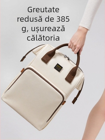 Rucsac pentru scutece din nylon, capacitate mare, stil urban minimalist, impermeabil și izolat, bretele duble