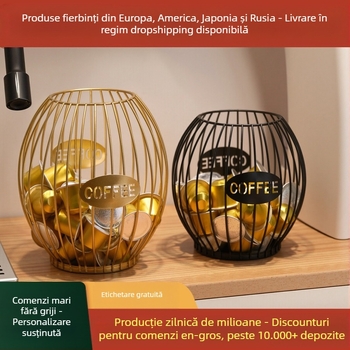 Raft pentru capsule de cafea, stil Nordic, fier forjat, suport de expunere deschis pe tejghea