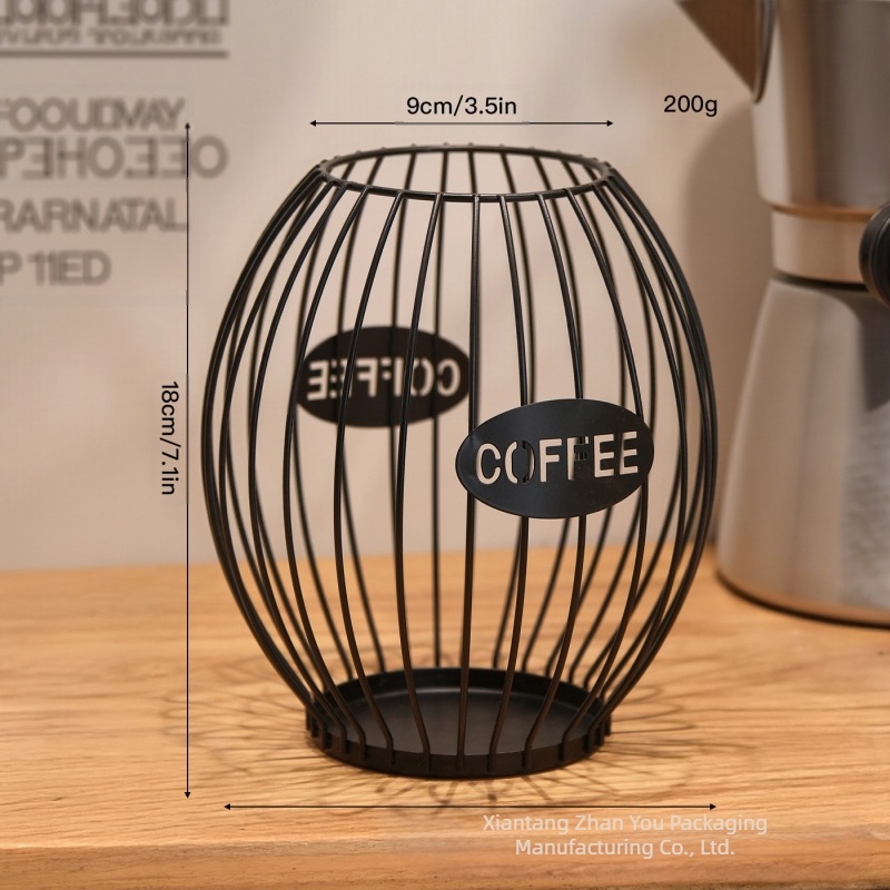 Raft pentru capsule de cafea, stil Nordic, fier forjat, suport de expunere deschis pe tejghea