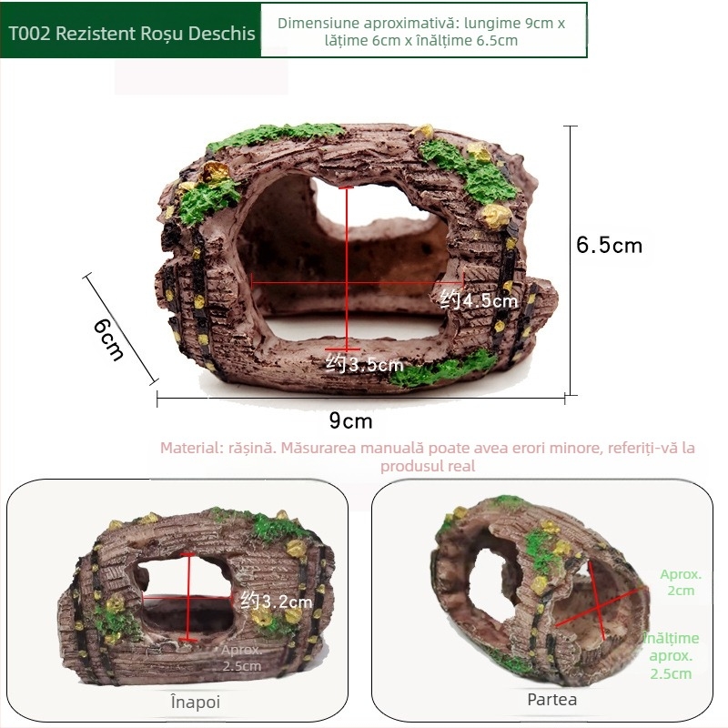 Decorațiune pentru acvariu: adăpost-cavernă, structură goală pentru pești și creveți
