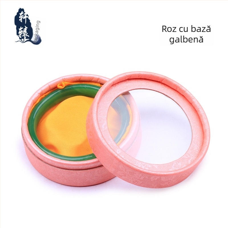 Cutie de bijuterii cu capac cu fereastră circulară, 001 specificație, hârtie/carton