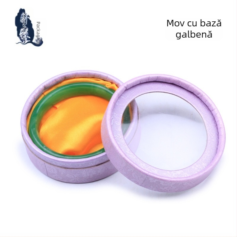 Cutie de bijuterii cu capac cu fereastră circulară, 001 specificație, hârtie/carton