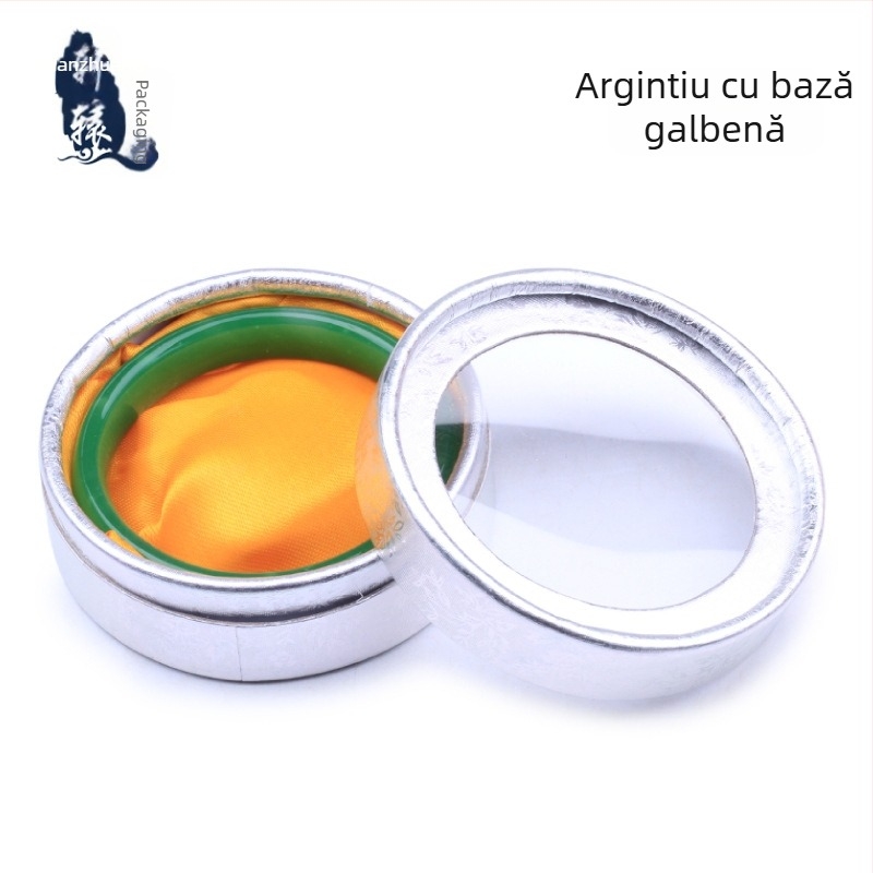 Cutie de bijuterii cu capac cu fereastră circulară, 001 specificație, hârtie/carton